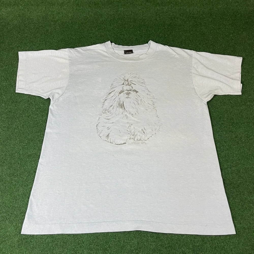 Vintage 90s PET Yorkshire Terrier Dog SINGE STITCH TSHIRT  Size L